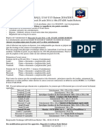 U 14 U 15 Préparation Du Début de Saison 2014 2015