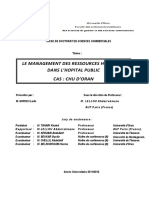 Management Des Ressources Humaines Dans L'hôpital Public Cas Du CHU D'oran