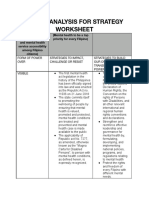 Power Analysis For Strategy Worksheet - Mental Health Awareness