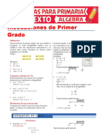 Inecuaciones de Primer Grado para Sexto de Primaria