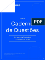 Caderno de Questões Direito Do Trabalho