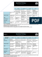 Refectory Menus Michaelmas Term