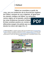 Historia Del Fútbol: Asociación Inglesa de Fútbol Códigos de Fútbol Islas Británicas Edad Media Siglo III A. C