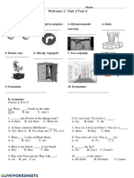 Welcome 2 Unit 2 Test A: Look, Read and Translate