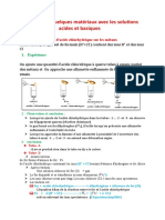 Réactions de Quelques Matériaux Avec Les Solutions Acides Et Basiques