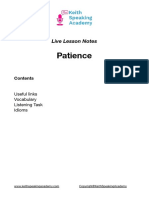 Patience Lesson Notes