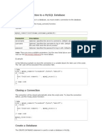 Create A Connection To A Mysql Database: Syntax