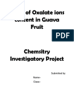 Study of Oxalate Ions Content in Guava Fruit Edit