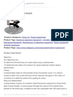 Spherometer Experiment