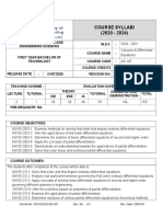 Syllabus - Calculus Differential Equations