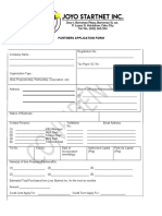 Partners Application Form