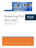 Reopening Plan 2021-2022: Updated March 12, 2022