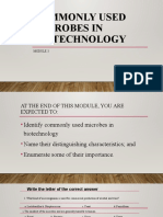 Commonly Used Microbes in Biotechnology