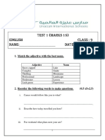 Eng Class 9 Test 1