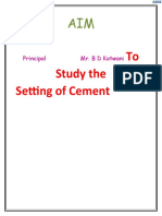 To Study The Setting of Cement: Principal Mr. B D Kotwani