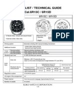 Ceas Mecanic Cu Calibru 6R15D (Parts List Technical Guide, EN)