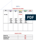 Mapeh 4 Schedule