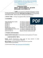 Convocatoria Competencia Departamental de MTB Escalada A Kuturipa 14 - 08 - 2022