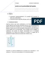 Variación de Presión Con La Profundidad Del Líquido