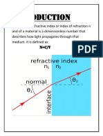 To Find The Refractive Indexes of A Water