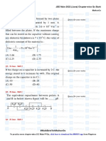 Capacitance - JEE Main 2022 Chapter Wise Questions