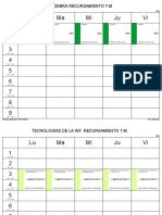 Horario de Curso Intersemestral y de Reforzamiento de 1er Semestre Turno Matutino y Vespertino