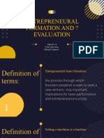 Group 10 ENTREPRENEURAL FORMATION AND EVALUATION