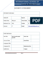 Assignment Cover Sheet