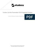 Taxation Law Bar Examination 2019 Suggested Answers