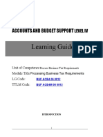 Learning Guide: Accounts and Budget Support