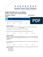 WMO Practice Set For Level 1 Answer Key