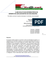 El Curriculum Oculto de Estereotipos de Género en Adolescentes de Secundaria