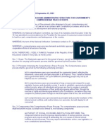 EXECUTIVE ORDER NO. 125 September 15, 1993 Defining The Approach and Administrative Structure For Government'S Comprehensive Peace Efforts