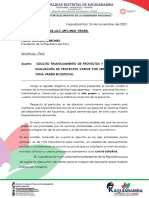 OFICIO 282-2022-PRESIDENCIA SOLICITO FINANCIAMIENTO PROY. KQ