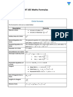 IIT JEE Formula Maths