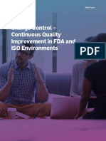 Change Control - Continuous Quality Improvement in Fda and Iso Environments