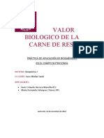 Valor Nutricional de La Carne de Res