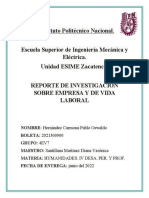 Proyecto de Investigación de Empresa y Proyecto de Vida