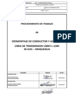 PETS Desmontaje de Conductor LT 138 KV L-1383 SE Ilo1 - Moquegua