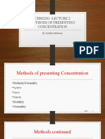 Methods of Presenting Concentration - Lecture 2