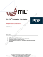 ITIL Foundation Examination SampleA v4.2 VXT 20110729