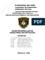 Silabo Desarrollado Codigo Penal Militar Policial - Ets PNP Trujillo 2022 - Vi Semestre