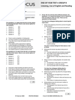 Focus5 2E End of Year Test Listening UoE Reading GroupB