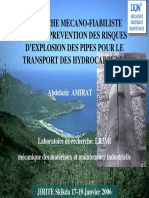 Approche Mecano-Fiabiliste Dans La Prévention Des Risques D'explosion Des Pipes