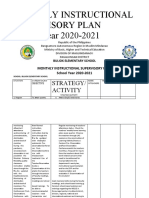 Monthly Instructional Supervisory Plan