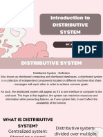 Introduction To Distributive System: By: Ago