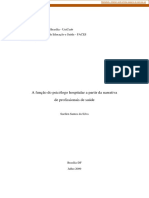 2009 - A Função Do Psicólogo Hospitalar A Partir Da Narrativa de Profissionais de Saúde