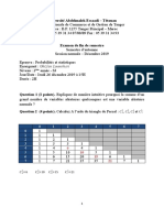 Corrigé Examen Probas S3