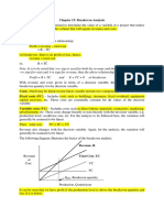 Ch. 13 - Breakeven Analysis