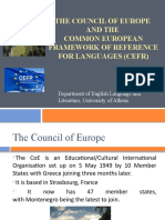 Common European Framework (CEFR) 2022 Applied Linguistics